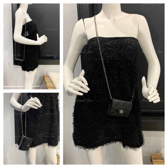 Authentic CHANEL Black Caviar Mini Clutch Wallet Crossbody Bag  GHW - Picture 11 of 12